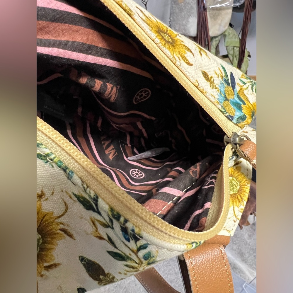 NEW Myra Bag Leather Canvas sling Belt Fanny  Convertible Gift Travel Floral - Picture 12 of 12